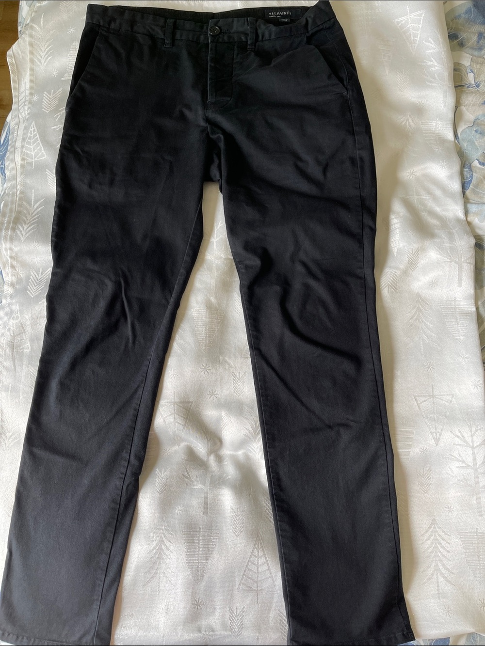 All Saints Black Slim Chinos
